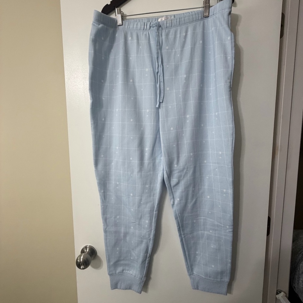 LC Lauren Conrad Twinkle Twinkle Pajamas Joggers White and Blue Size XL - Picture 8 of 11